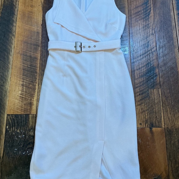 White House Black Market Blush Pink Belted Sheath Dress Size 4 - Picture 3 of 12